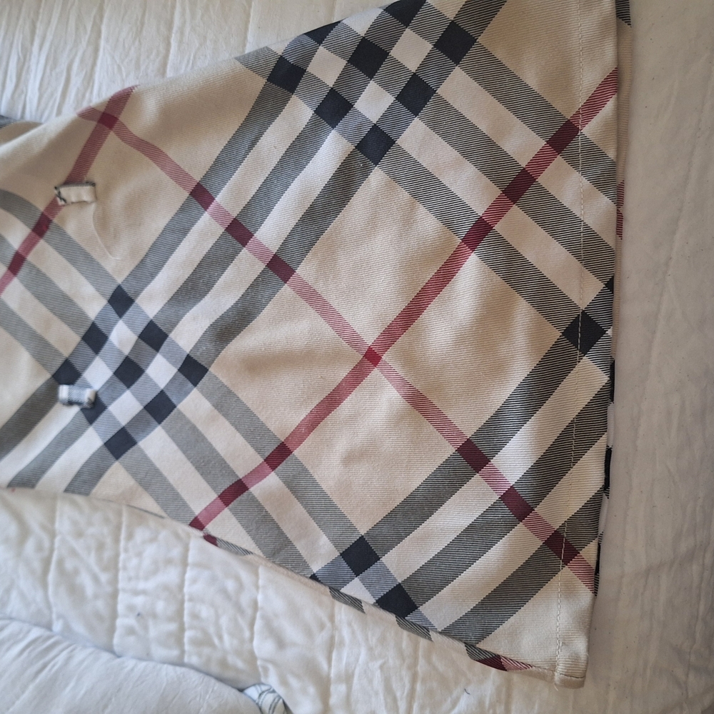 Burberry Red and Cream Plaid Skirt